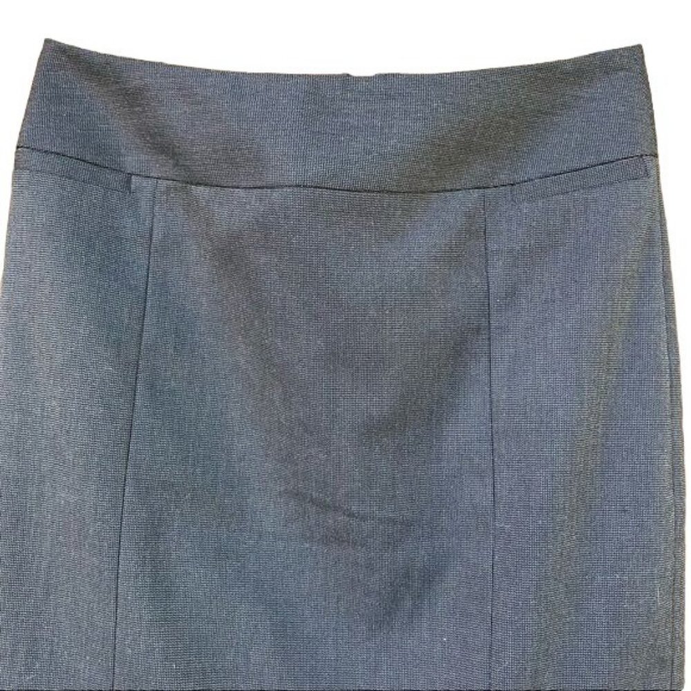 Halogen Grey and Black Pencil Skirt Mini Rear Slit Business Skirt Size 2 - Picture 2 of 8